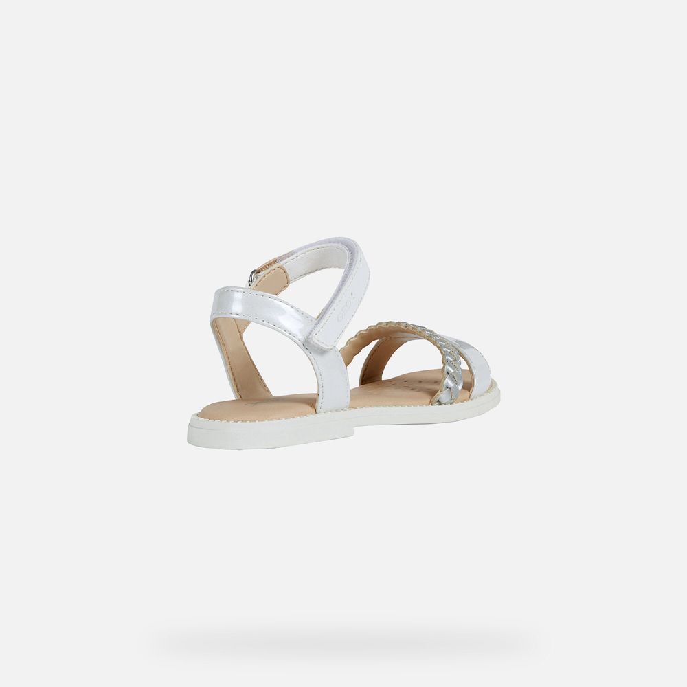 Geox Sandals White Karly - Geox Girls Shoes - OSXUGQ018